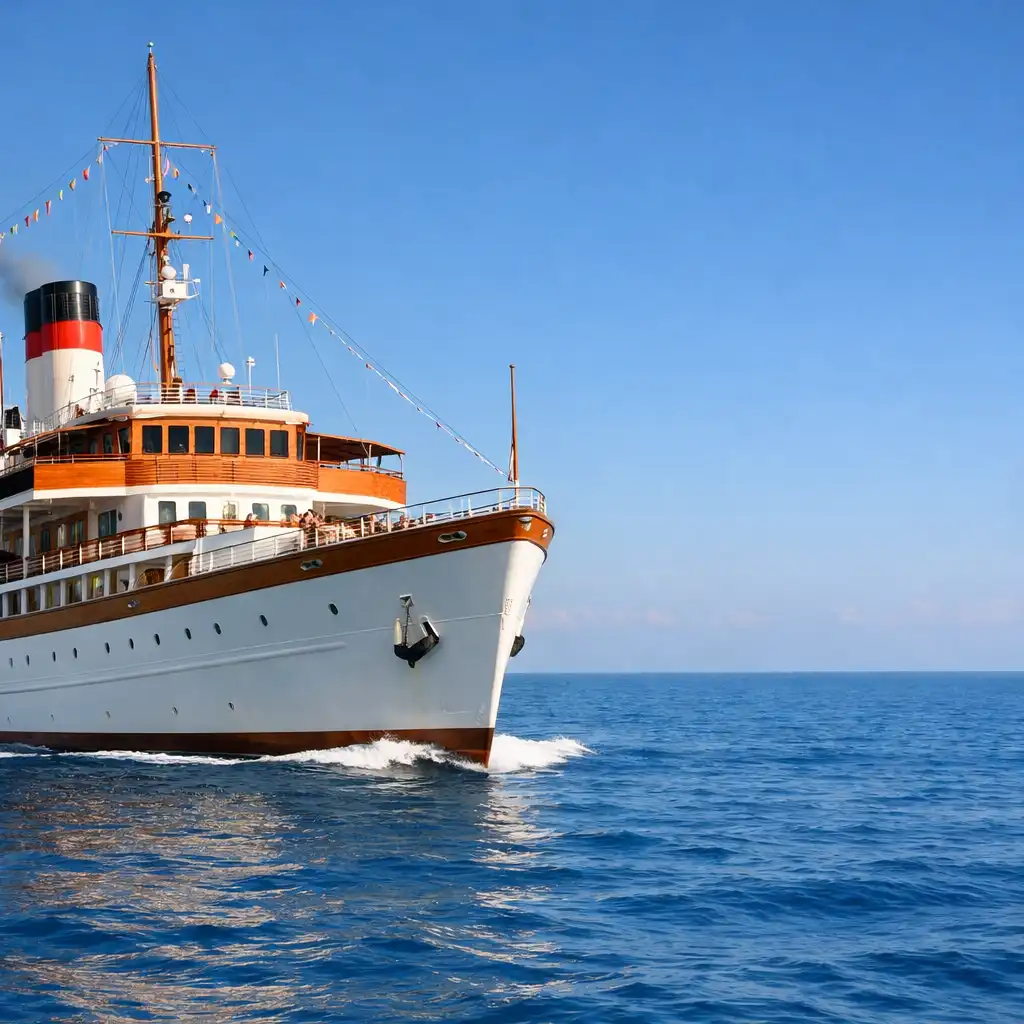 Tradycyjny statek Traditional Voyager w klasycznym stylu z białym kadłubem